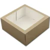 BrandNewCake Taartdoos met venster 21x21x9cm. Kraft 3st* Taartdozen