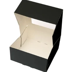 BrandNewCake Taartdoos met venster 19x19x9cm. Zwart 3st* Taartdozen