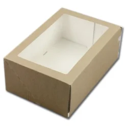 BrandNewCake Taartdoos met venster 24x16x9cm. Kraft 3st* Taartdozen