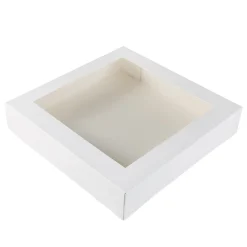 BrandNewCake Taartdoos met venster 30x30x6cm. Wit 50st* Taartdozen