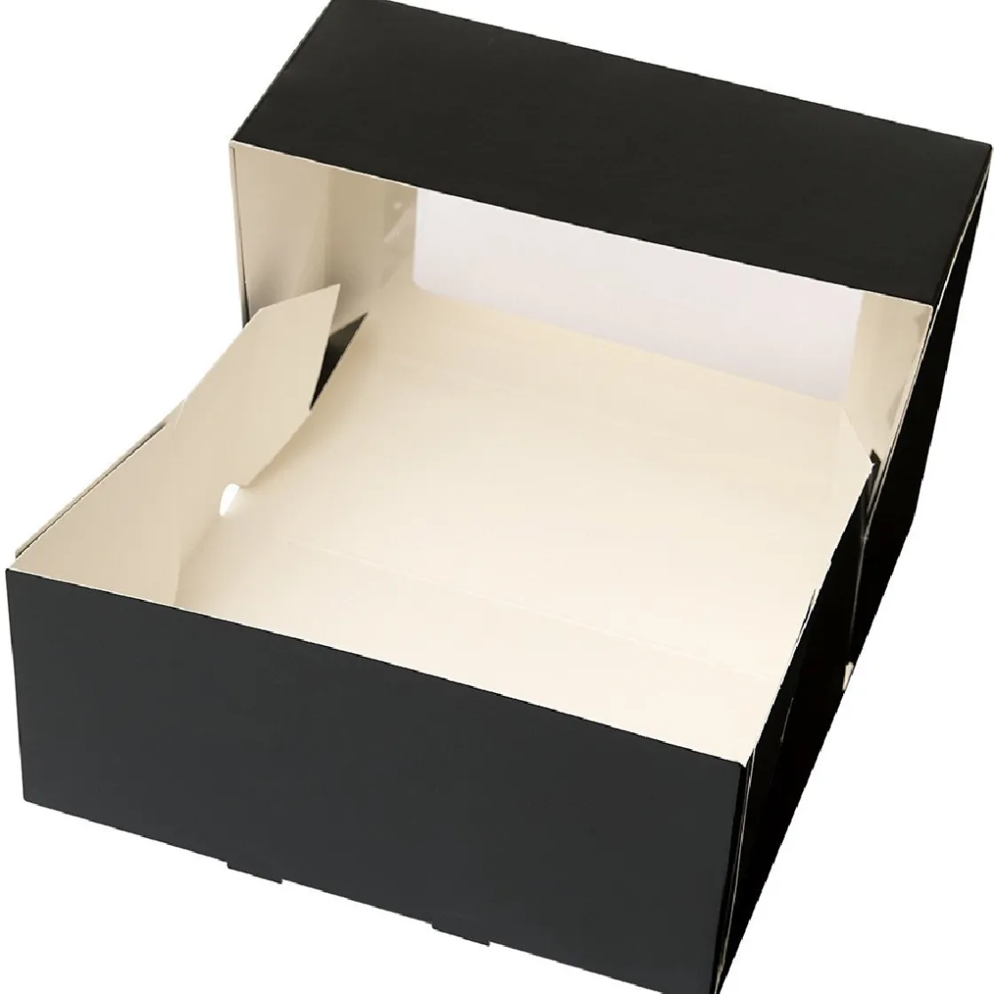 BrandNewCake Taartdoos met venster 21x14x9cm. Zwart 3st* Taartdozen