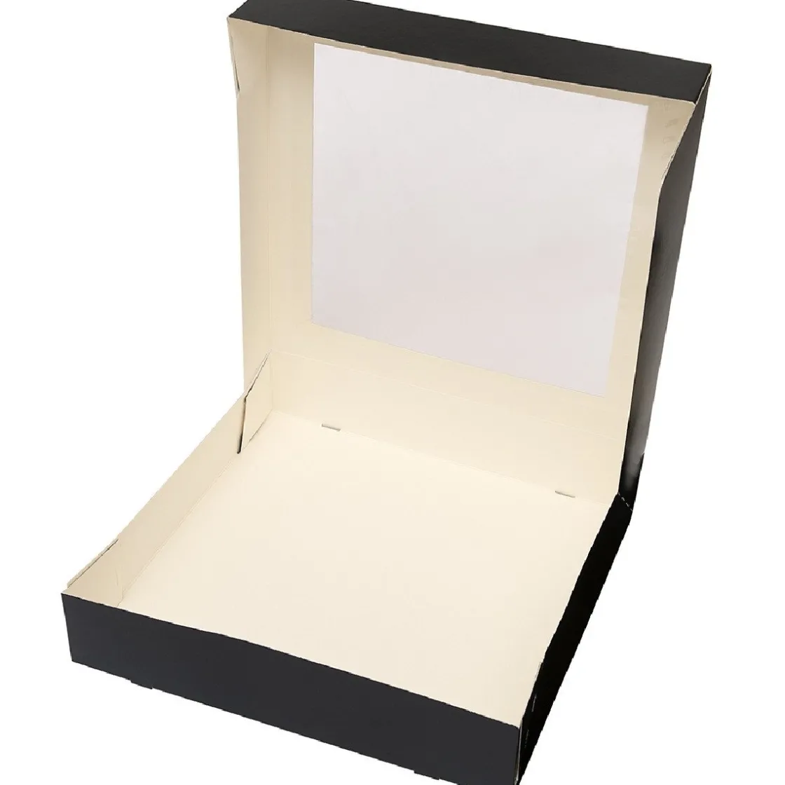 BrandNewCake Taartdoos met venster 30x30x6cm. Zwart 3st* Taartdozen