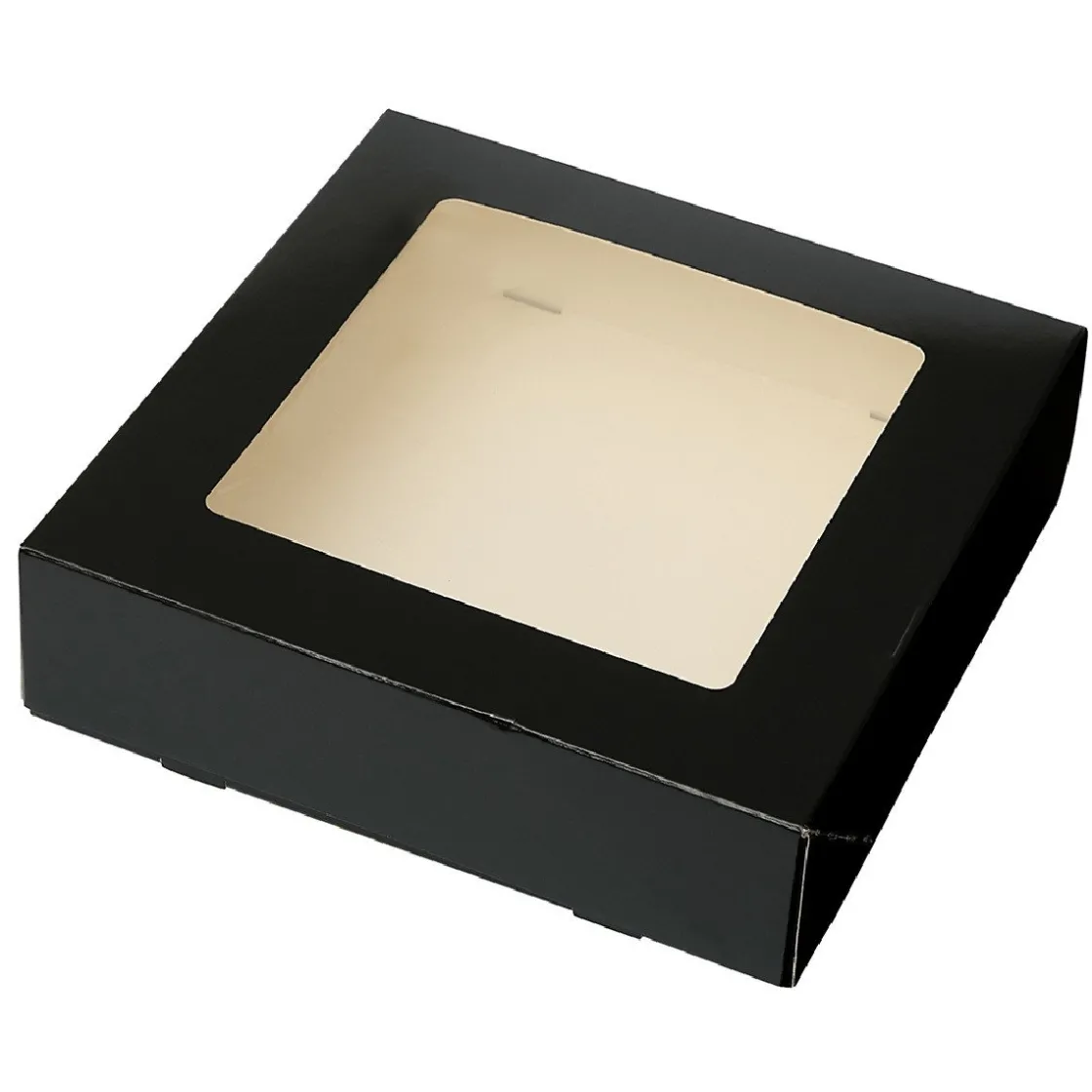 BrandNewCake Taartdoos met venster 19x19x5cm. Zwart 3st* Taartdozen