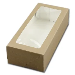 BrandNewCake Taartdoos met venster 26x12x7cm. Kraft 3st* Taartdozen