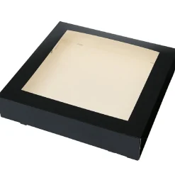 BrandNewCake Taartdoos met venster 30x30x6cm. Zwart 50st* Taartdozen