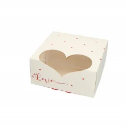 Overig Taartdoos met venster 19x19x9cm. Love* Taartdozen