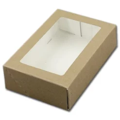 BrandNewCake Taartdoos met venster 19x12,5x5cm. Kraft 3st* Taartdozen