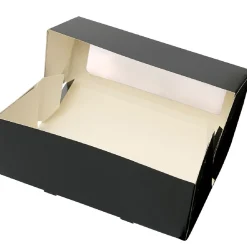 BrandNewCake Taartdoos Slof met venster 25x10x9cm. Zwart 50st* Taartdozen