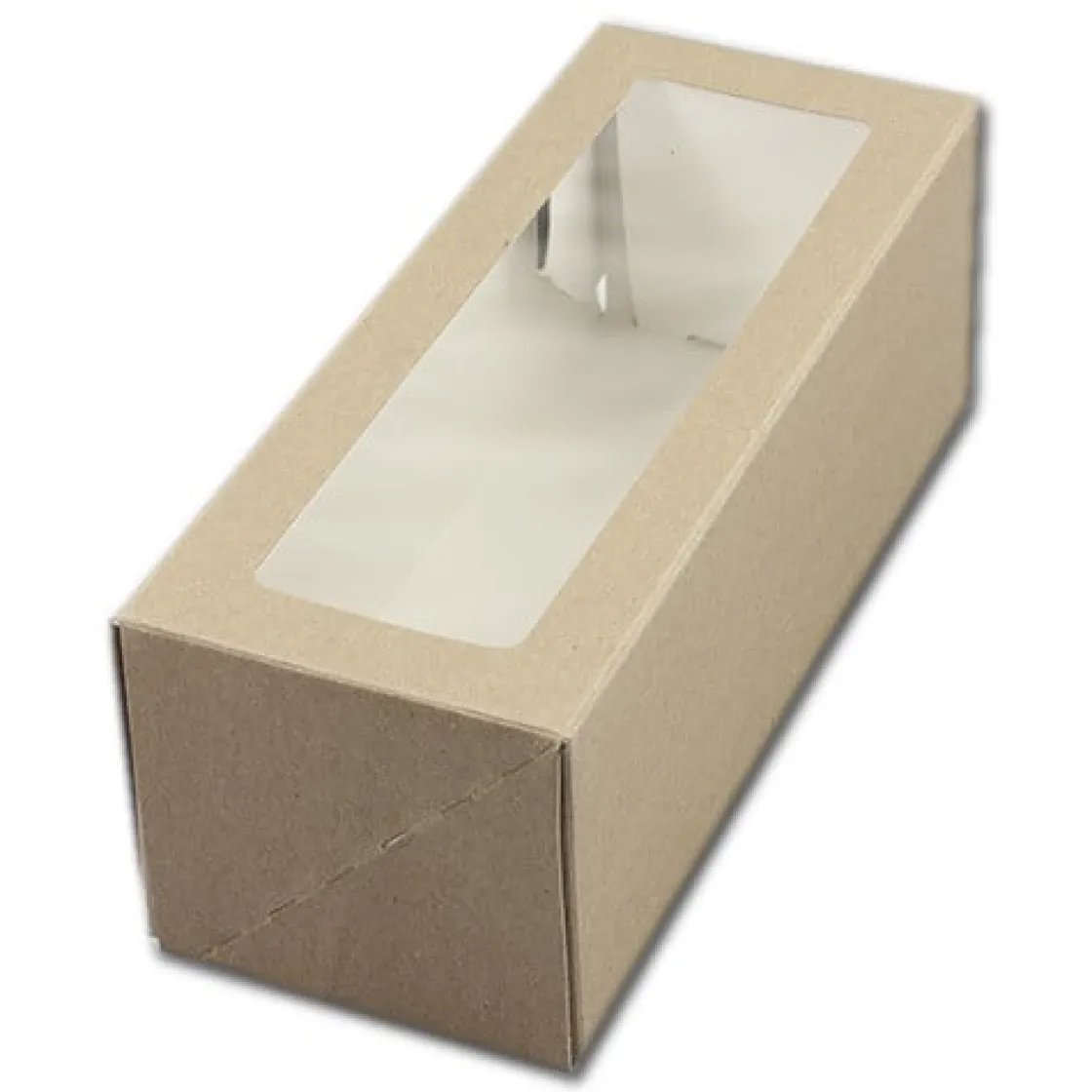 BrandNewCake Taartdoos Slof met venster 25x10x9cm. Kraft 3st* Taartdozen