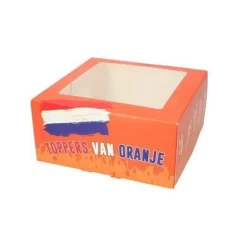 Overig Taartdoos 19x19x9cm. Toppers van Oranje* Taartdozen