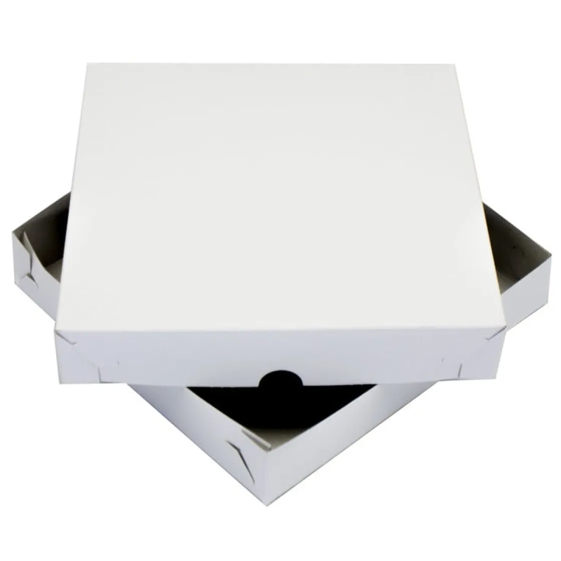 Overig Taartdoos Zwanenhals Laag Model 25x25x4,5cm. Wit 100st* Taartdozen