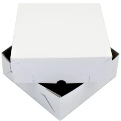 Overig Taartdoos Zwanenhals 25x25x9cm. Wit 100st* Taartdozen