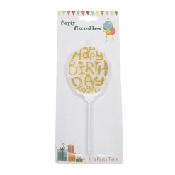 Overig Taartkaarsje Happy Birthday Goud Glitter*** Kaarsjes En Vuurwerk