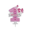 Overig Taartkaarsje Roze 1ste Verjaardag*** Kaarsjes En Vuurwerk