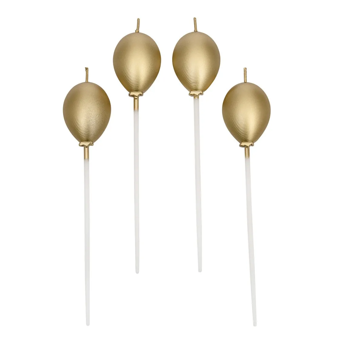 BrandNewCake Taartkaarsjes Ballonnen Goud 4st* Kaarsjes En Vuurwerk