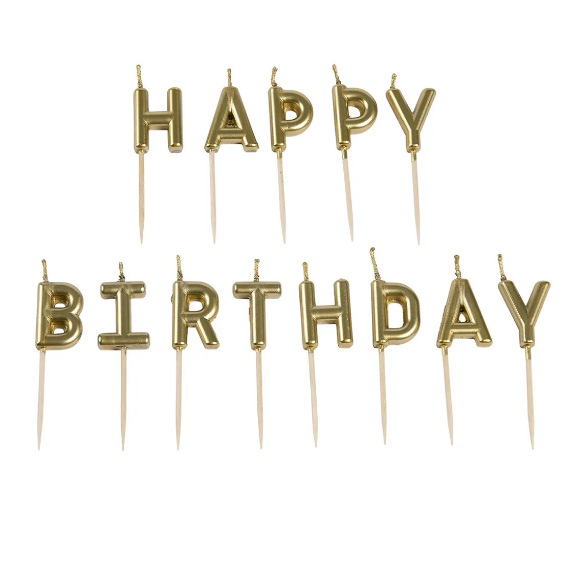 Overig Taartkaarsjes Happy Birthday Goud* Ijsprikkers|Kaarsjes En Vuurwerk