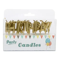 Overig Taartkaarsjes Happy Birthday Goud* Ijsprikkers|Kaarsjes En Vuurwerk