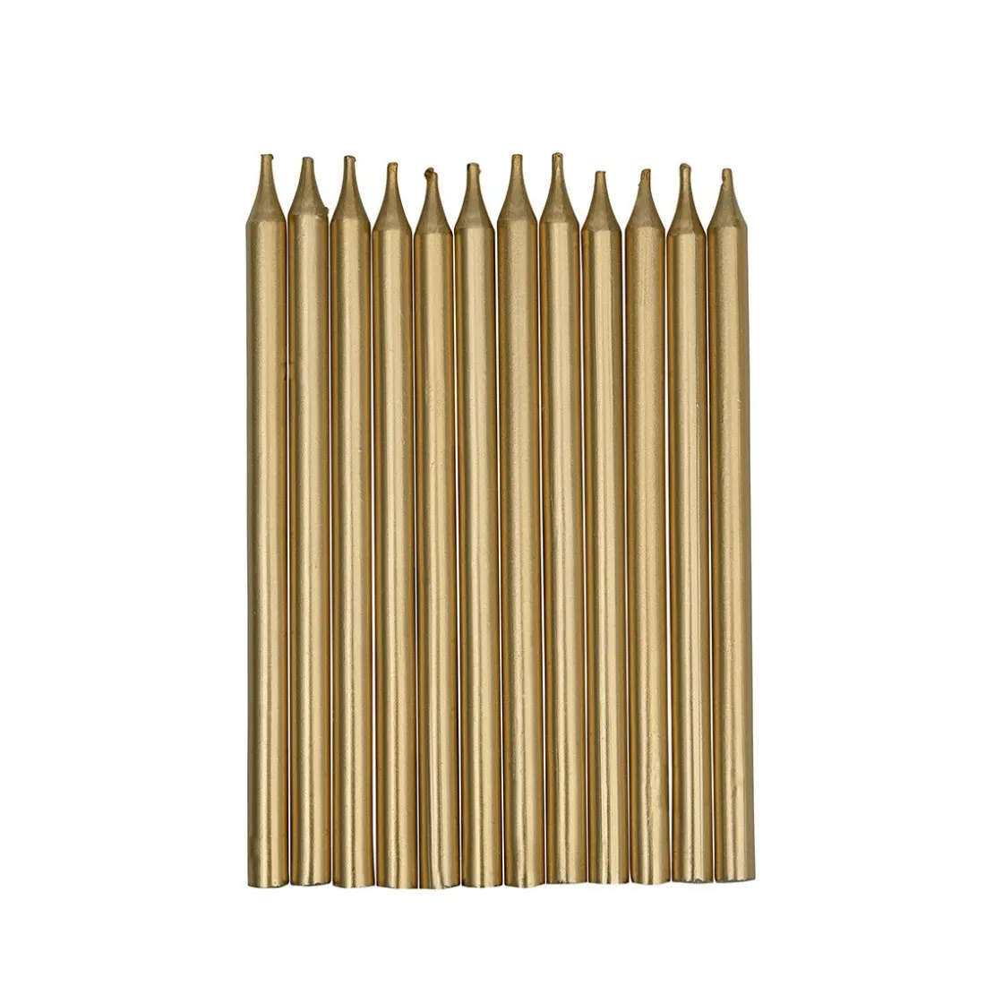 Overig Taartkaarsjes Lang Goud 12st.* Kaarsjes En Vuurwerk