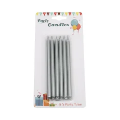 Overig Taartkaarsjes Lang Zilver 12st.*** Kaarsjes En Vuurwerk