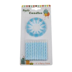 Overig Taartkaarsjes met houders Blauw 24st*** Kaarsjes En Vuurwerk