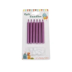 Overig Taartkaarsjes met houders Roze 6st.*** Kaarsjes En Vuurwerk