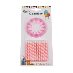 Overig Taartkaarsjes met houders Roze 24st* Kaarsjes En Vuurwerk