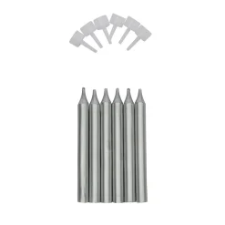 Overig Taartkaarsjes met houders Zilver 6st.*** Kaarsjes En Vuurwerk