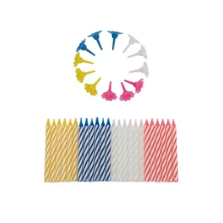 Overig Taartkaarsjes met houders Multi 24st* Kaarsjes En Vuurwerk