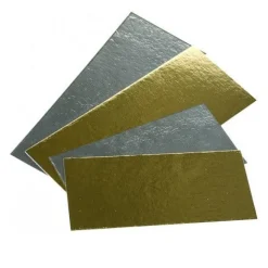 Overig Taartkarton Goud/Zilver Rechthoek 15,5 x 7,5 cm per stuk* Taartkartons En Randen