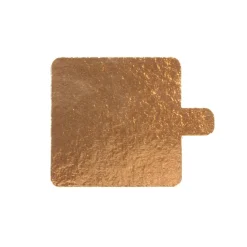 Overig Taartkarton Vierkant Goud/Zwart met lip 6x6cm per stuk* Taartkartons En Randen