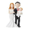 Overig Taarttopper Bruidspaar met Baby Polystone 8cm* Bruidsparen