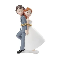 Overig Taarttopper Bruidspaar Vastgeketend Polystone 15cm* Bruidsparen