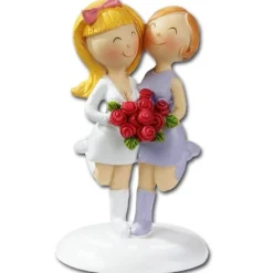 Taarttopper Bruidspaar Vrouwen Komisch Polystone 9cm* Bruidsparen