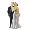Overig Taarttopper Bruidspaar Zilver Polystone 10cm*** Bruidsparen