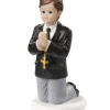 Overig Taarttopper Communie Jongen met Kruis Polystone 7cm* Taartsets En Toppers