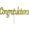 Culpitt Taarttopper Congratulations Goud 16x5cm*** Ijsprikkers|Prikkers En Ringen