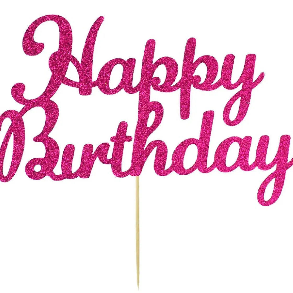 Culpitt Taarttopper Happy Birthday Roze 15x8cm* Ijsprikkers|Prikkers En Ringen