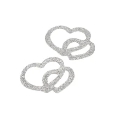 Overig Taarttopper Harten Kunststof Zilver 4cm 10st* Bruidsparen