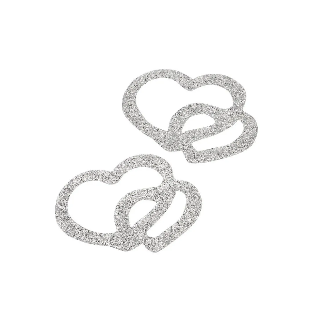 Overig Taarttopper Harten Kunststof Zilver 4cm 10st* Bruidsparen