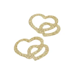 Overig Taarttopper Harten Kunststof Goud 4cm 10st* Bruidsparen
