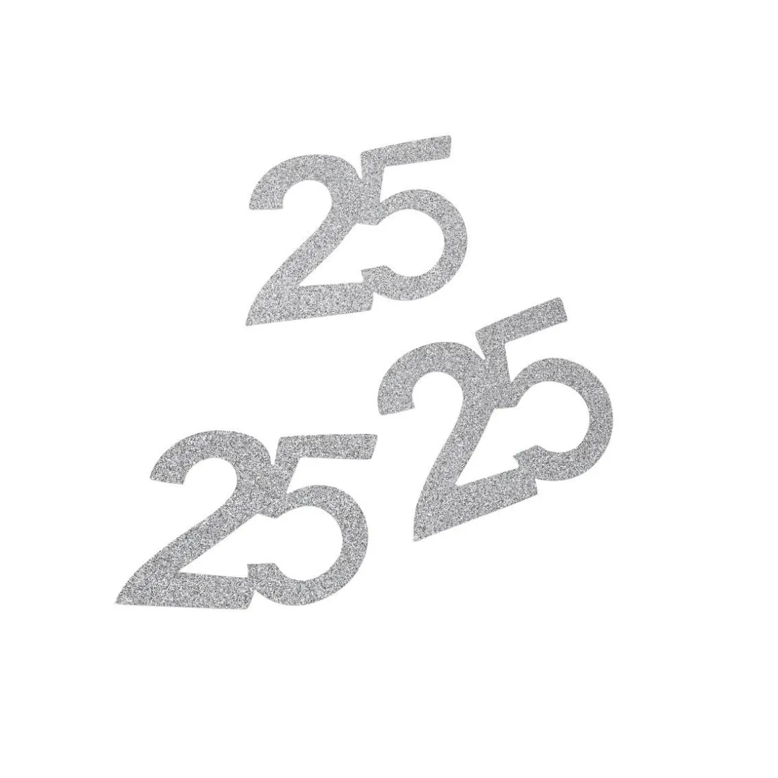 Overig Taarttopper Jubileum #25 Zilver Kunstof 6cm 10st* Bruidsparen