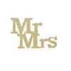 Overig Taarttopper Mr & Mrs Kunststof Goud 11cm 4st* Bruidsparen
