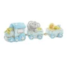 Overig Taarttopper Treintje Blauw Polystone 9x2,5cm* Geboortefiguren
