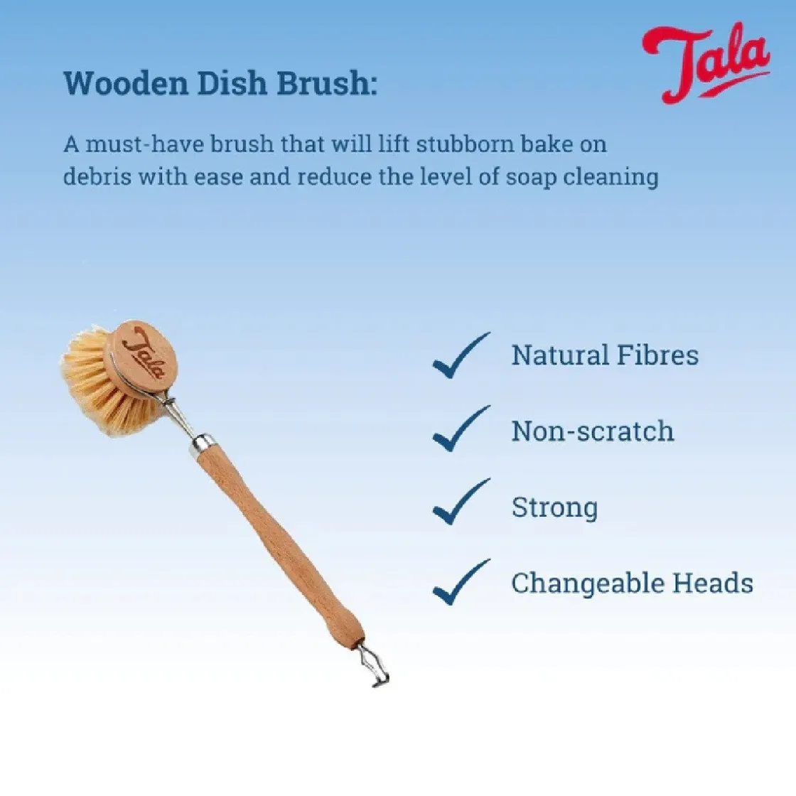 Tala Afwasborstel Hout* Borstels