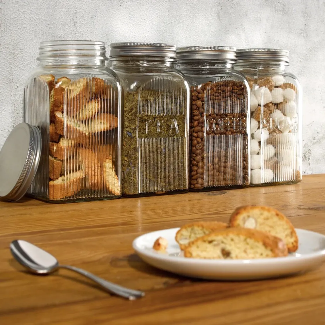 Tala Glazen Voorraadpot met Deksel 1250ml* Voorraadpotten En Bewaardozen