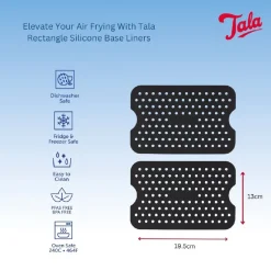 Tala Siliconen Inlegvel Airfryer Rechthoek 19,5x13cm Set/2* Bakhulpmiddelen
