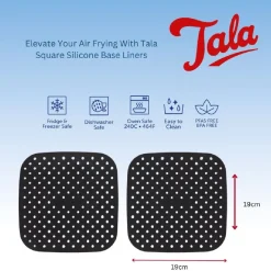 Tala Siliconen Inlegvel Airfryer Vierkant 19x19cm Set/2* Bakhulpmiddelen