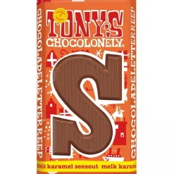 Overig Tony's Chocolonely Letterreep Karamel Zeezout - S - 180g* Snoepgoed|Chocolade Decoraties