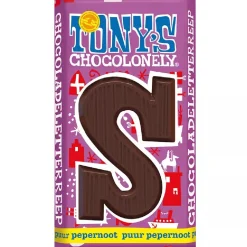 Tony's Chocolonely Letterreep Puur Pepernoot - S - 180g* Snoepgoed|Chocolade Decoraties