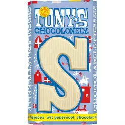 Overig Tony's Chocolonely Letterreep Wit Pepernoot - S - 180g* Snoepgoed|Chocolade Decoraties